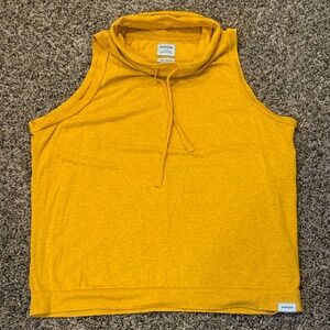 prAna Sleeveless Funnel Neck XS Mustard Yellow Lightweight Athleisure Top